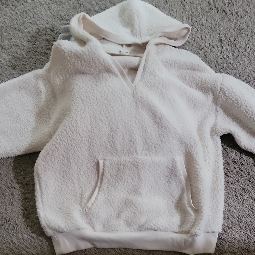 PINK Victoria's Secret White Sherpa Hoodie